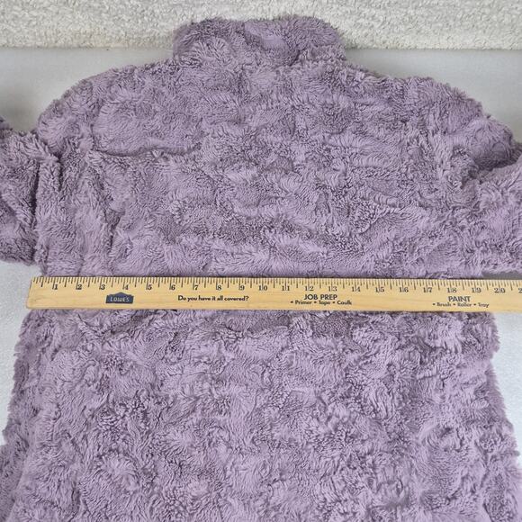 The North Face Girls XL 18 Reversible Jacket Fleece Sherpa Purple Gray Full Zip - Picture 6 of 13